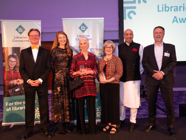 Libraries Connected Award winners with Nick Forster, Ayub Khan, Isobel Hunter and Ed Jewell.